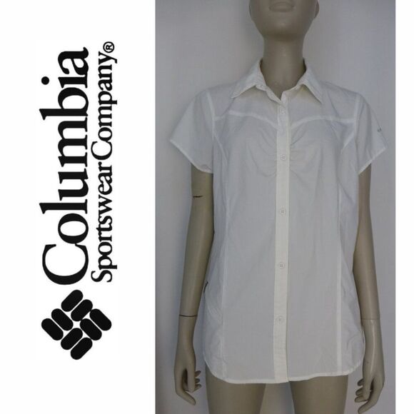 Columbia Omni-Shade Sun Protection Button Up Short Sleeve Top - Picture 1 of 11